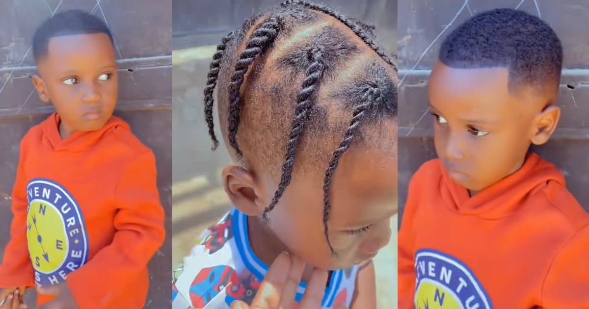 “I knew the braids were going” – Nigerian woman shares how she dropped her son at her parent’s house vs how she picked him up (VIDEO)