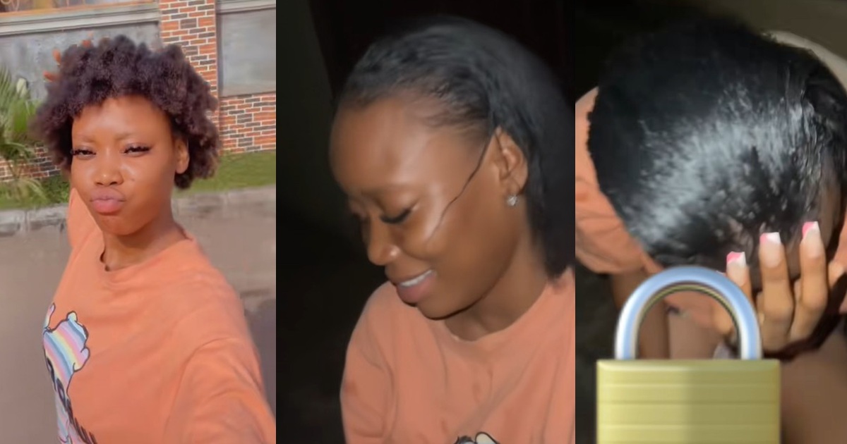 “I thought it just going to moisturize my hair” – Lady rɘgrets applying relaxer to her natural hair, thinking it was moisturizer (VIDEO)