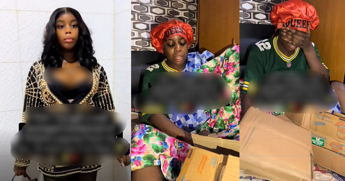 “The carton na the pillow ” – Lady reveals the bedspreads she bought at Onitsha Express for ₦14,000 (WATCH)