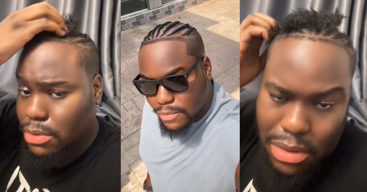 “this badd!e lifestyle go hard u oo” – Man l0ses cornrows after 2 days due to constant itching (WATCH)