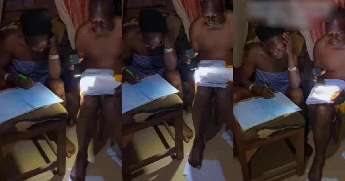 “Something really out of the ordinary” – Lady stúnned after discovering her dad assisting her mum record exam script at 3 am (WATCH)