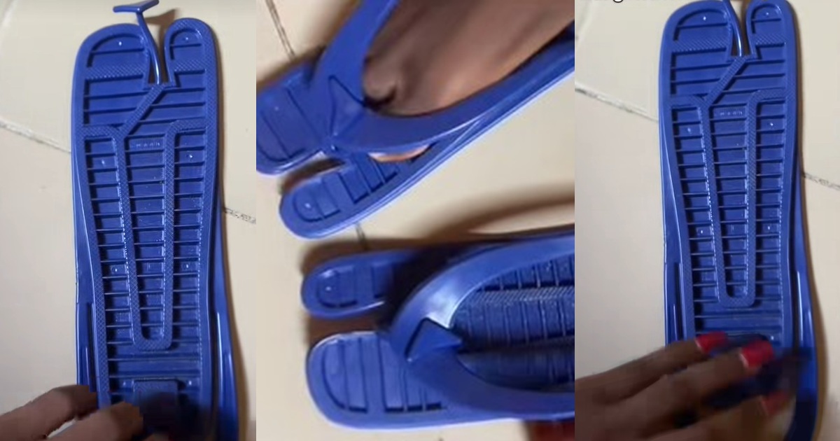 Lady reveals the slippers her mum received as a gift at church for Easter Sunday (VIDEO)