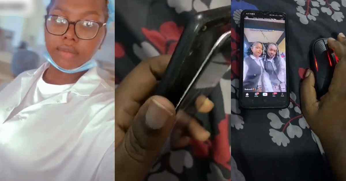 Lady devises an unconventional method after being charged ₦55,000 to fix her phone’s screen (WATCH)