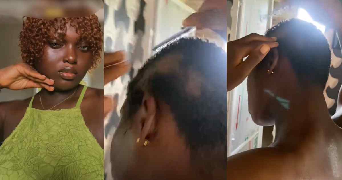 “Not she thinking my shaving cream was relaxer” – Lady goes b@ld after washing hair with her sister’s shaving cream (WATCH)