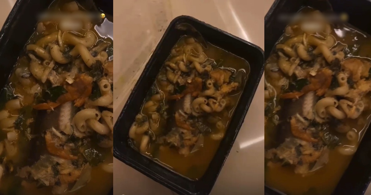 “Macasoup” – Influencer Surprised to Find Macaroni in Peppersoup Ordered in Ogun State (VIDEO)