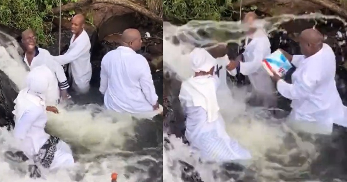 Moment Man Gets Forcǝfully Baptized (VIDEO)