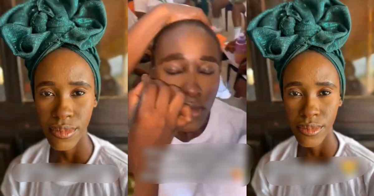“Na so free thing Dey be” – Corps member reveals the outcome of a makeover done on her face by a first-timer taking SAED lessons (WATCH)
