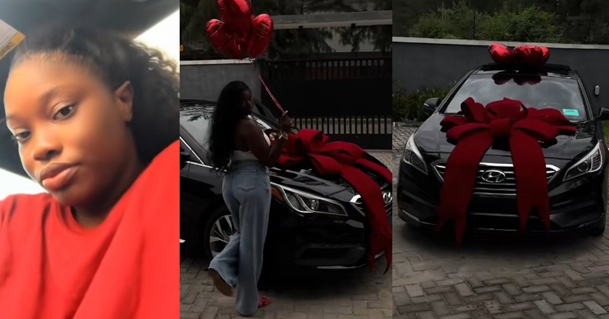 Hair vendor celebrates buying her first car, worth ₦20 million (WATCH)