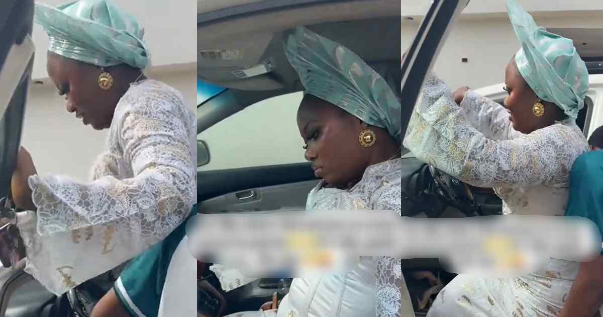 Nigerian woman strúggles to fit into car after her sister f0rced her to wear a corset dress to a party (VIDEO)