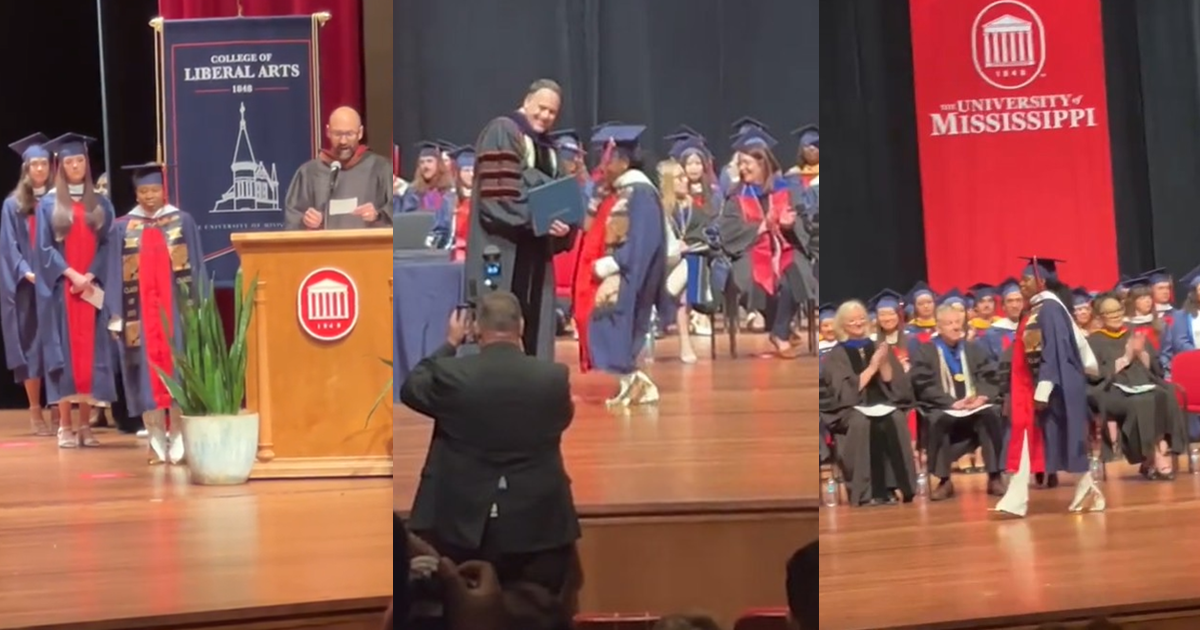 “It’s not hard to identify a properly trained Yoruba lady” – Nigerian lady almost knelt to receive her degree at a university abroad (WATCH)