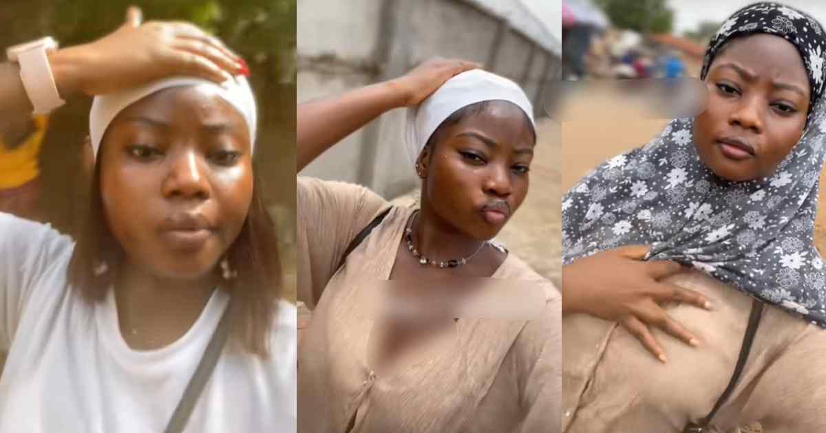 “Thank God it wasn’t on a Friday” – Lady reveals how she returned home after wearing a short dress to Oja-Oba market (WATCH)