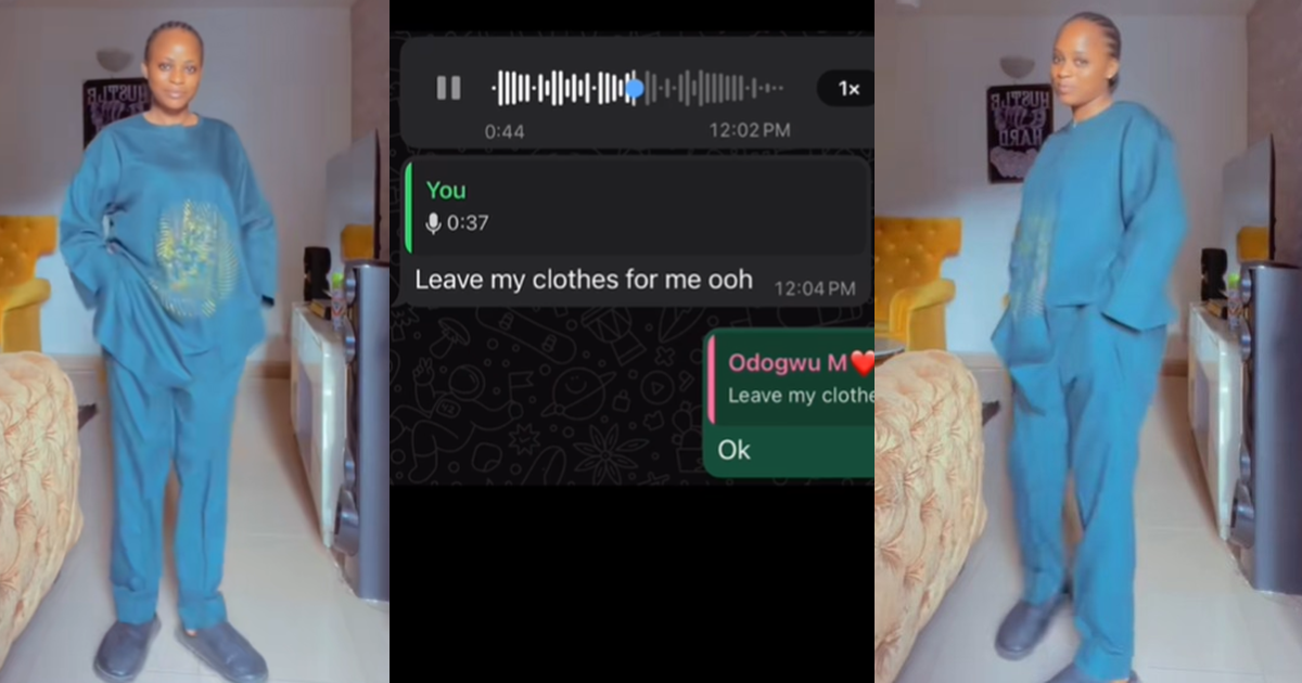 “How else should I w@rn you against wearing my clothes?” – Man questions as his wife wears the native attire meant for an event before him (VIDEO)