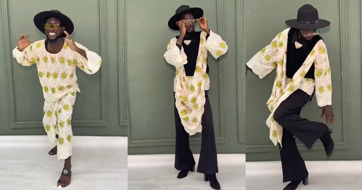 Man turns heads as he shows how he styled his mom’s iro and buba (WATCH)