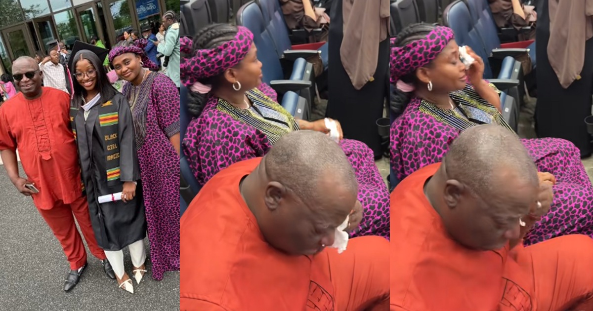 “Proud parents moment” – Lady records her parents shedding tears of joy at her graduation (WATCH)