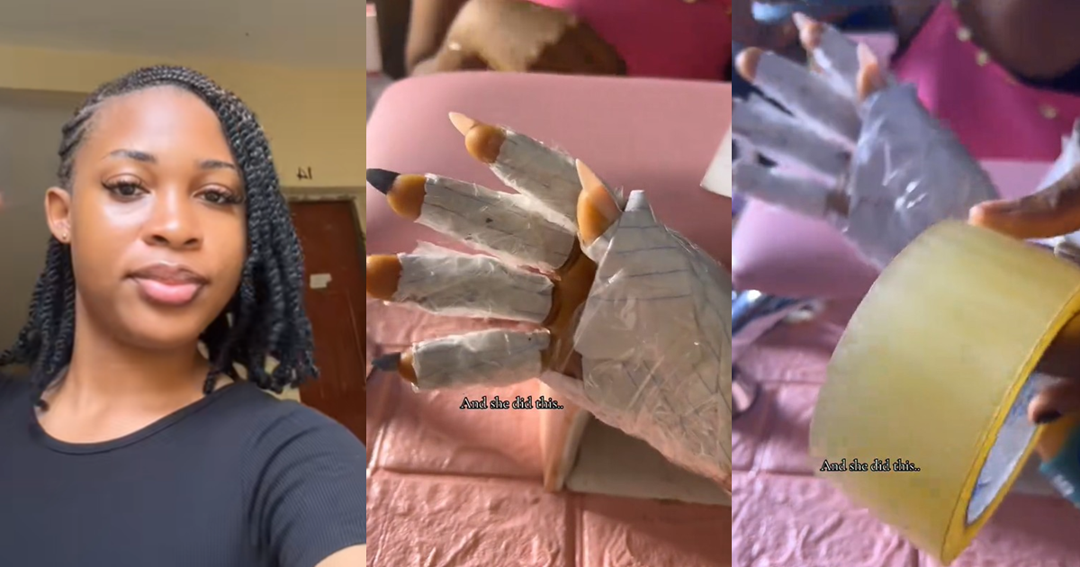 “You all tell me, is this normal?” –  Lady sh0cked by her nail technician’s way of helping her overcome her fear of the UV lamp(WATCH)