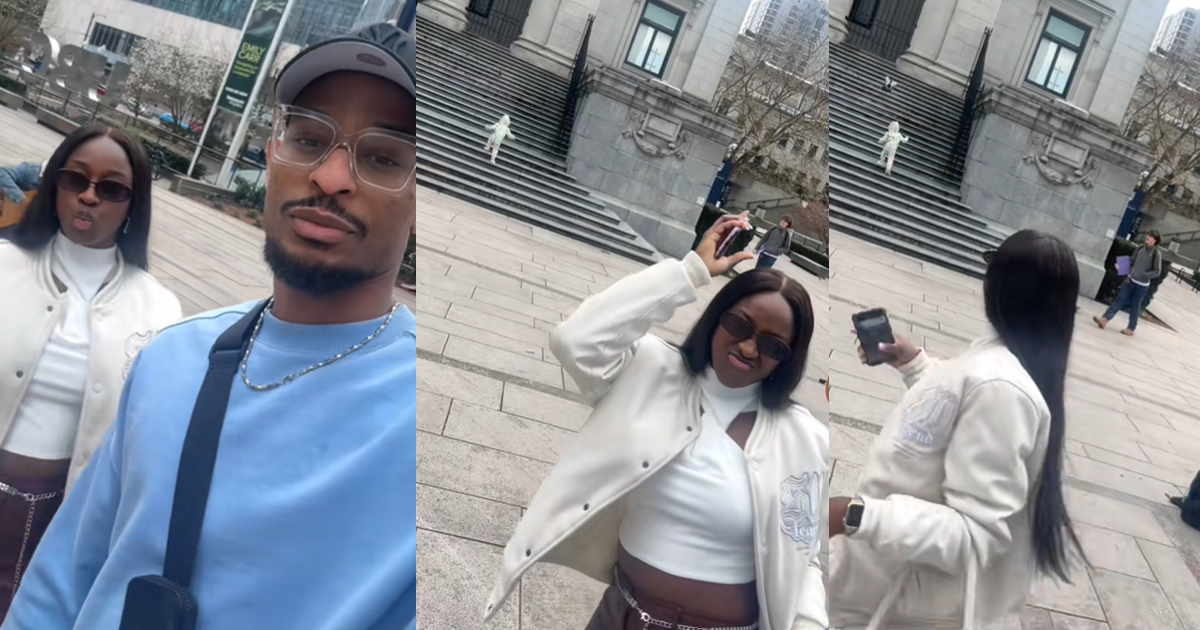 Nigerian parents sh0cked after their toddler took off while they recorded a video during their outing (WATCH)