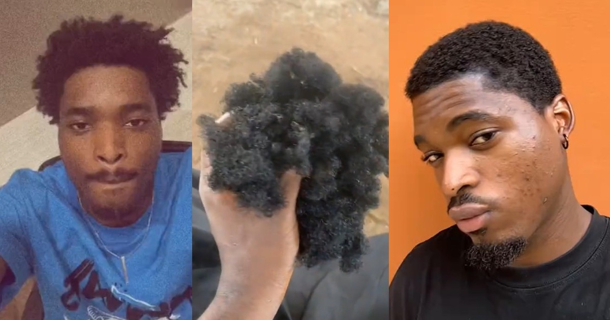 “Na skin I dey expect na” – University student shaves his hair after being told he wouldn’t graduate (WATCH)