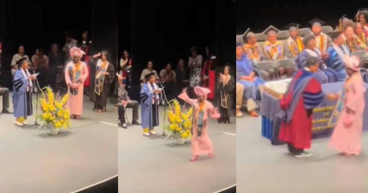 “My outfit was too fly to cover with a gown” – Nigerian lady says as she wears ‘Iro and Buba’ on her graduation day at a public university abroad (WATCH)