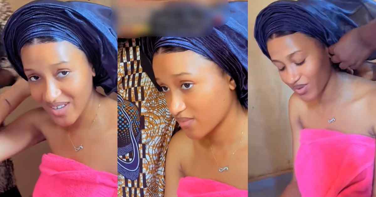 Lady celebrates traditional wedding ceremony without makeup, honouring the request of her father (WATCH)