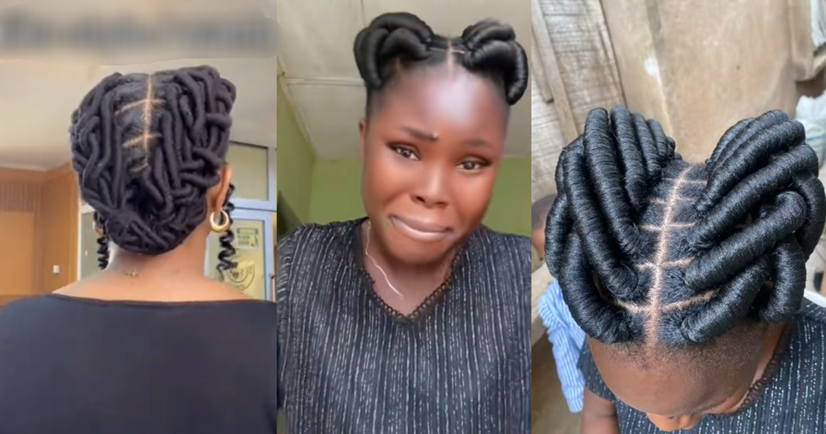 “I first think say na Maleficent” – Lady becomes a vict!m of ‘what I got versus what I ordered’ after trying the trendy ‘kiko hairstyle’ (WATCH)