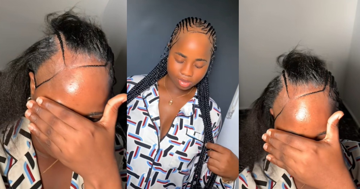 “My heartbeat go move go that front” – Hairstylist sh0cked online users after making flawless braids for her client (WATCH)