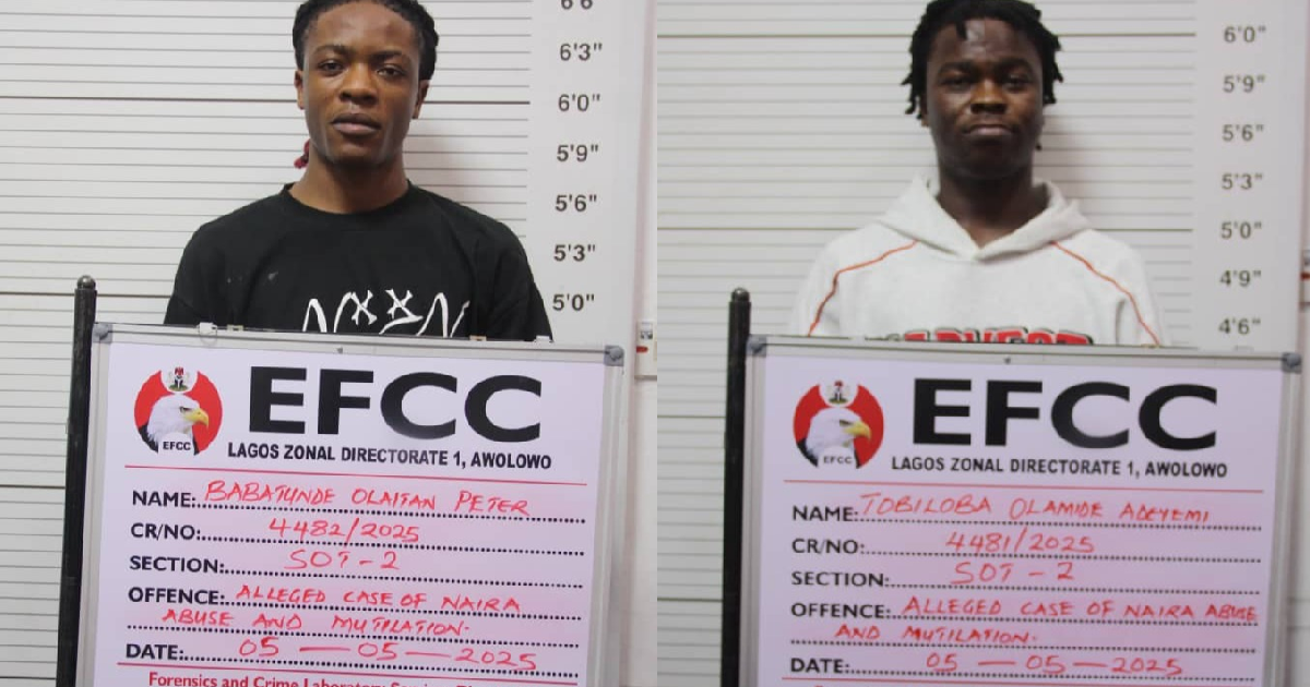 Content creators Tee Dollar and Tobi Nation have been sǝntenced to 6 months impr!sonment or a fine of ₦200,000 by the court for Naira abúse (IMAGES)