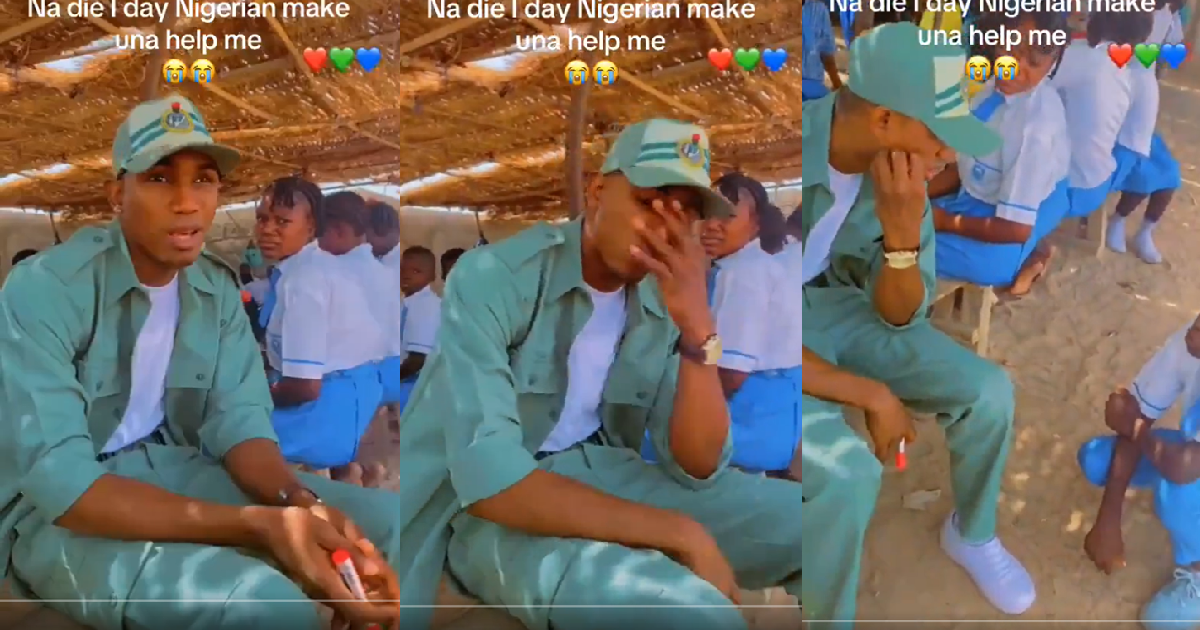 Corper Frústrated At His Students’ Inability To Speak English, Making Teaching Them Difficult (VIDEO)