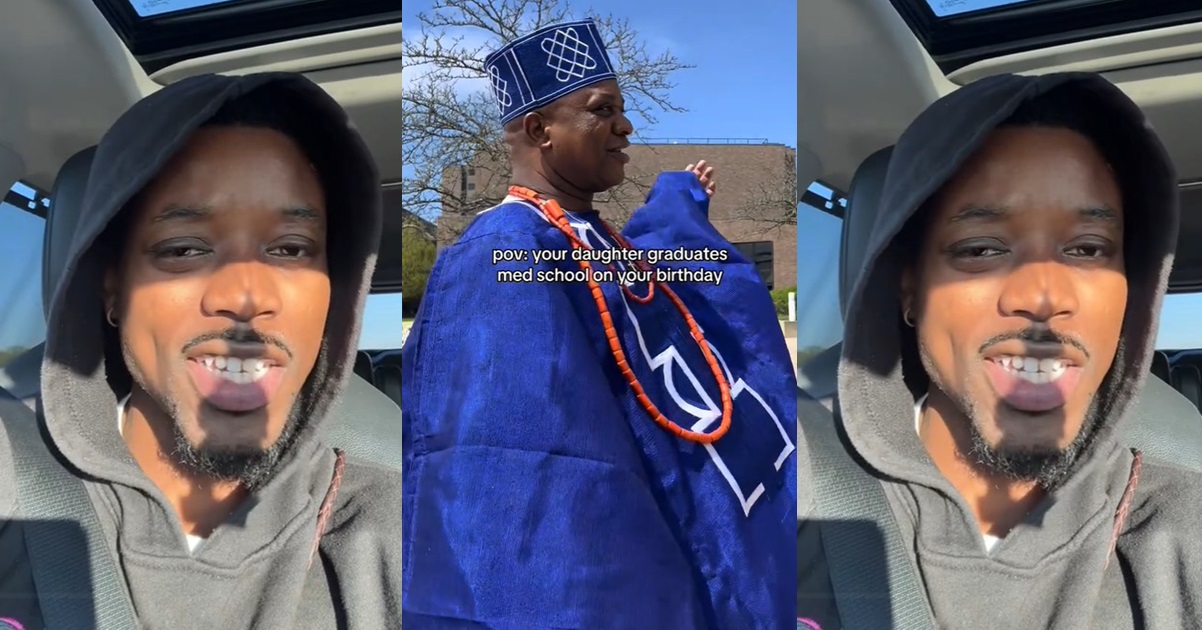 “Your daughter graduates Med school on your birthday” – Proud dad celebrates daughter’s graduation on his special day (VIDEO)