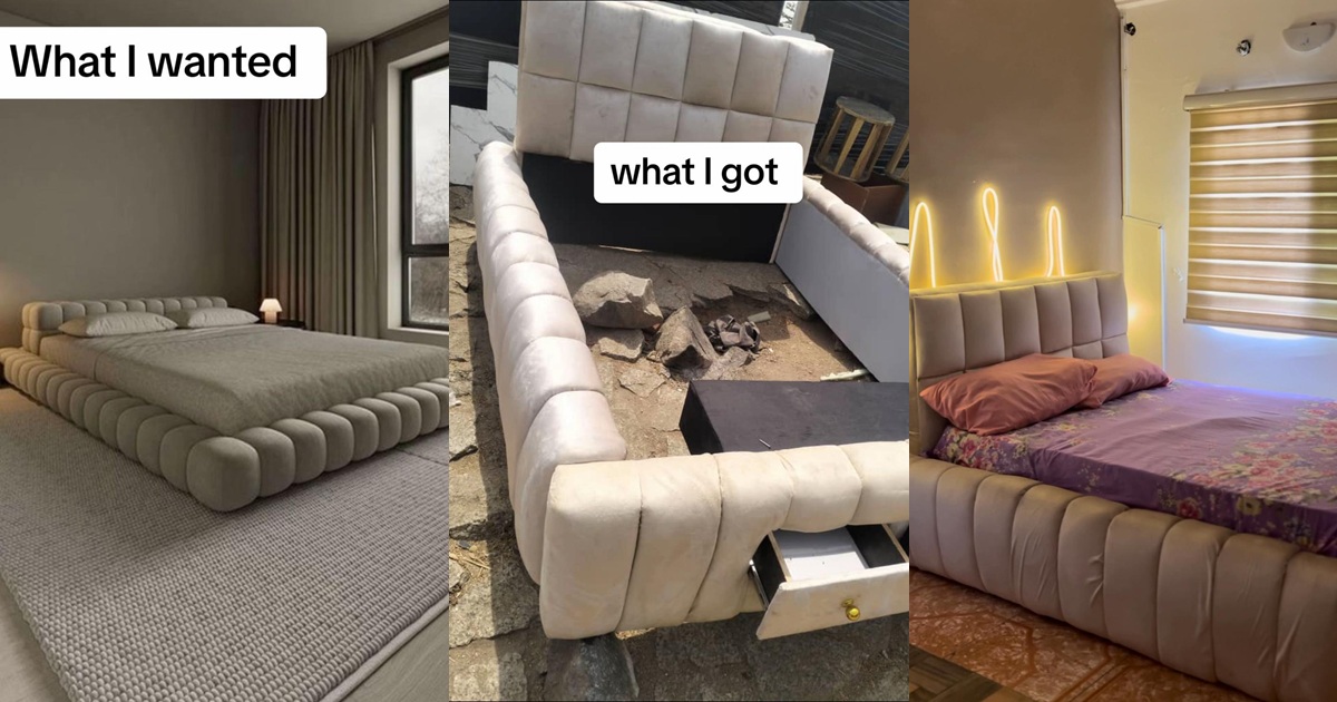 “I almost faintɘd” – Lady says as she shares the striking difference between the bedstand she ordered and what she got (WATCH)