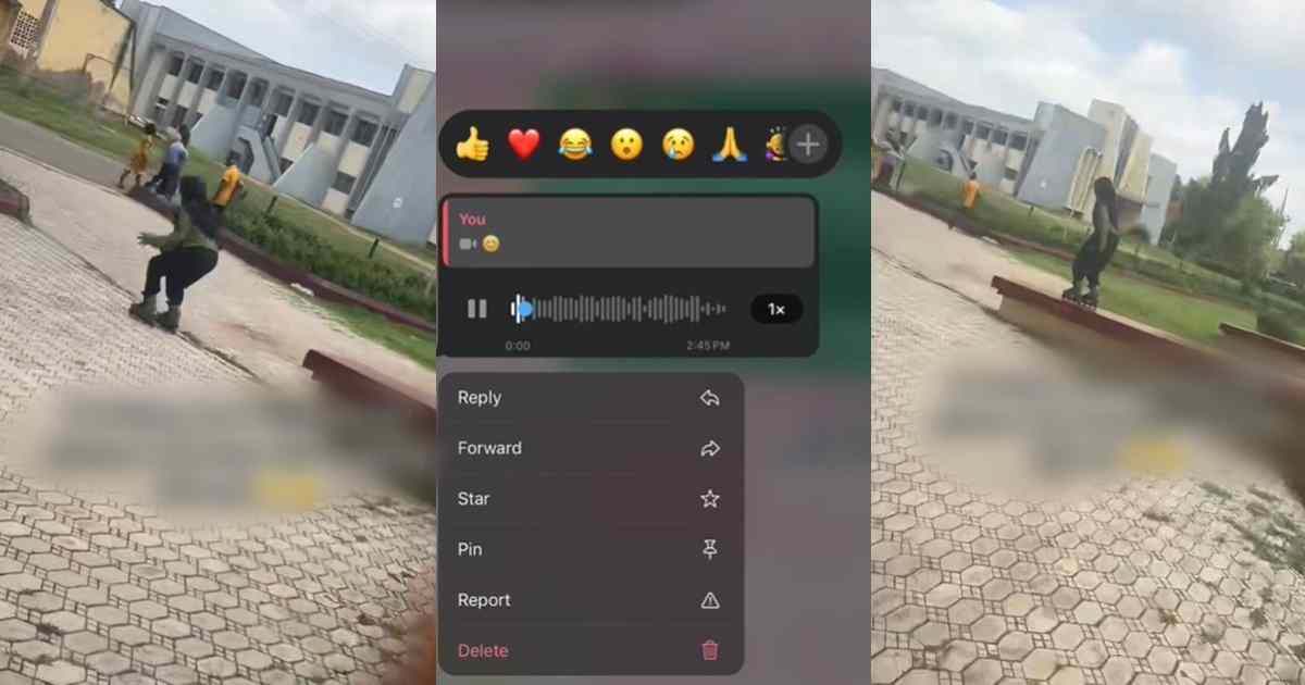 “Be very careful” – Nigerian dad w@rns his daughter about r0ugh play after seeing a video of her skating at school (VIDEO)