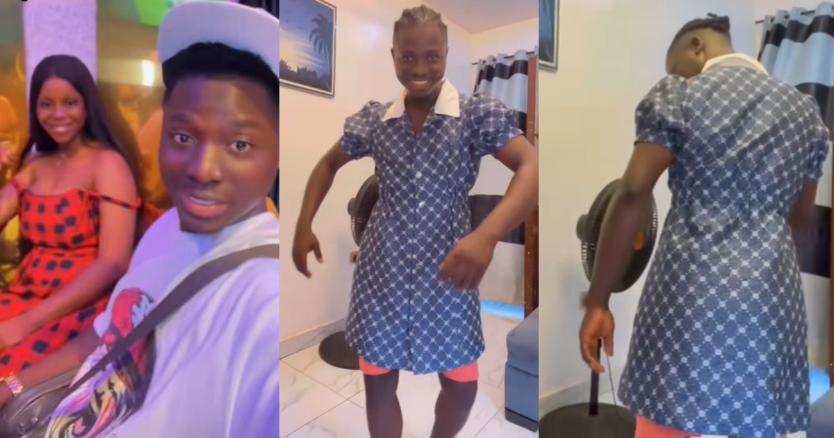 Woman shares how her husband turned into a model after receiving her dress from a dispatch rider (WATCH)