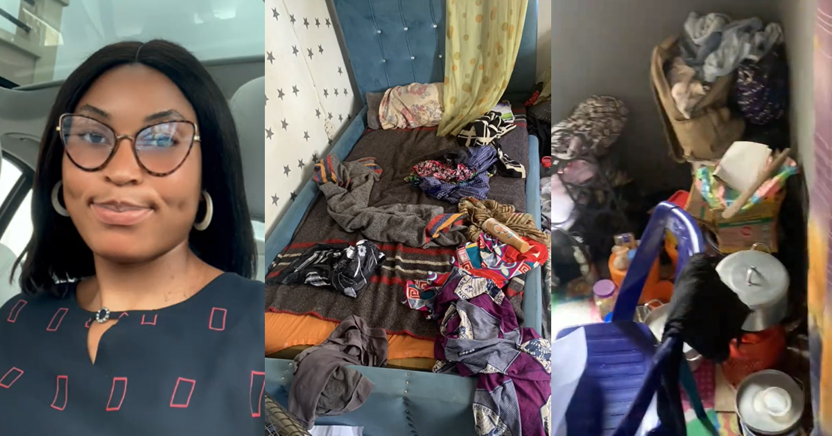 “When you trust the wrong roommate” – Lady renews rent with school roommate, returns to a f!lthy room after NYSC (WATCH)
