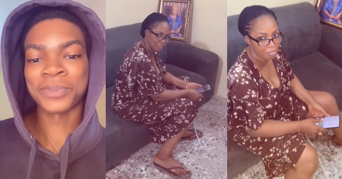 Man shares how he playfully sc0lded his mom for being on her phone instead of studying for her Master’s degree (VIDEO)