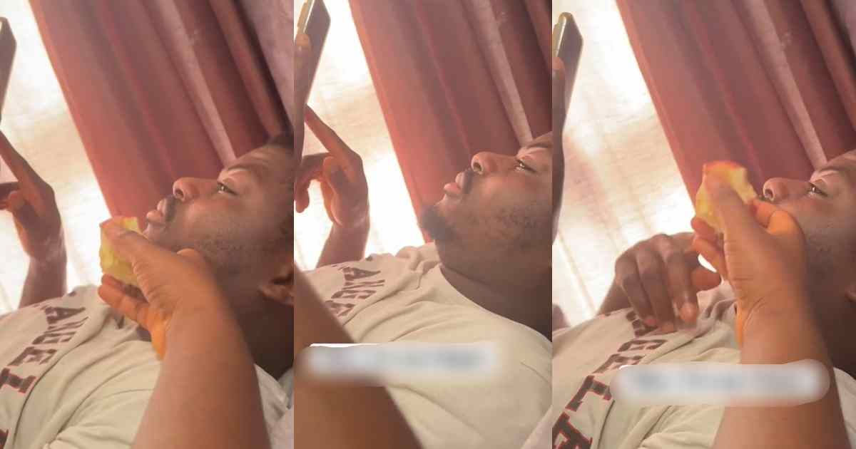 “I am not Adam”– Nigerian man says he refuses to eat apple from his wife (WATCH)