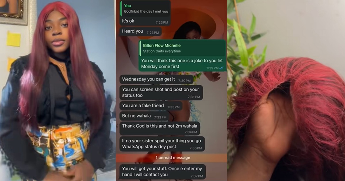 “She bl0cked me” – Lady shares how she borrowed her friend a wig versus how it was returned (WATCH)