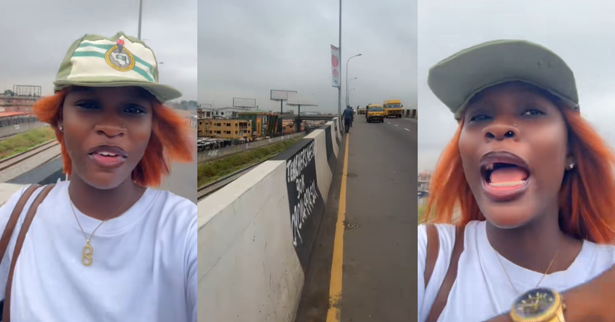 “This can never happen in Abeokuta” – Corp member expresses frustrat!on after a Lagos danfo driver dropped her a kilometer from her destination, forcing her to walk (WATCH)