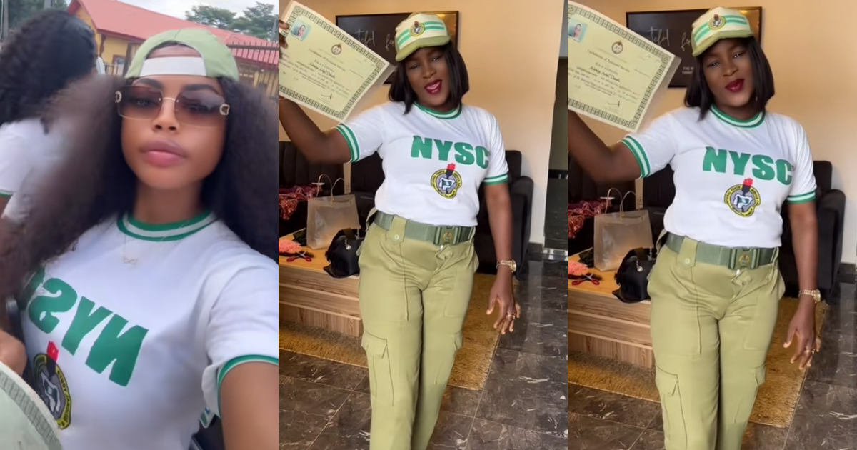 Nigerian mum rocks NYSC uniform after daughter’s Passing Out Parade (WATCH)