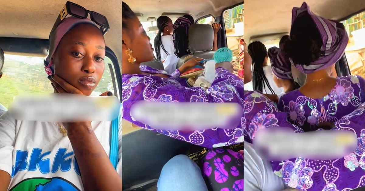 Lady fúmes as partygoers try to f0rce their kids onto her lap, attempting to make her uncomfortable during a public transport ride (WATCH)