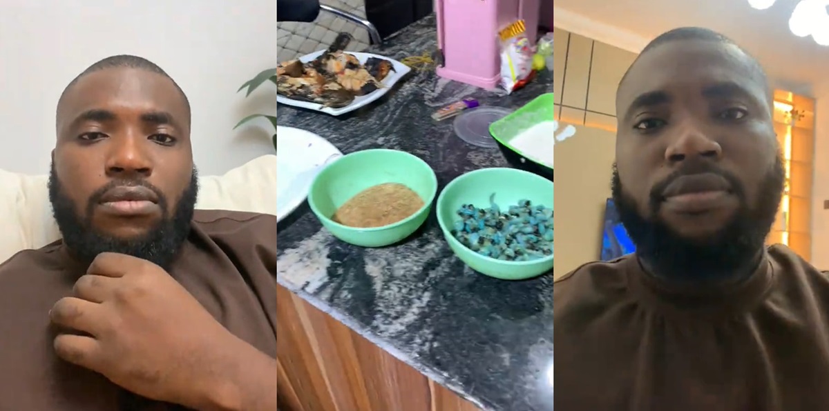 “Me húngry and about to fa!nt” – A husband lamǝnts after being f0rced to wait in húnger for his content creator wife to finish cooking (WATCH)