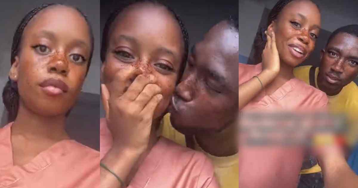 Student nurse stùnned after patient’s relative unexpectedly pecks her while filming a video in the ward. (Watch)