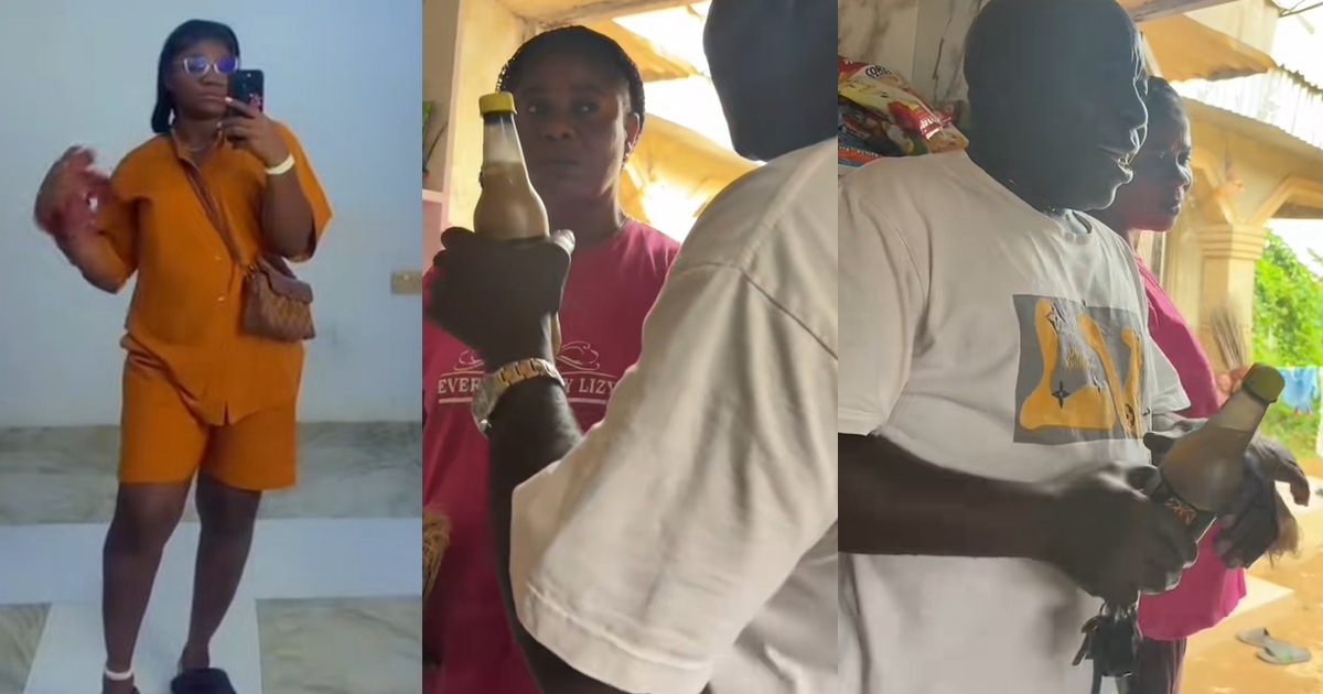 Funny moment between family members as a woman caùght her husband stɘaling energy drink from her shop (Watch) 