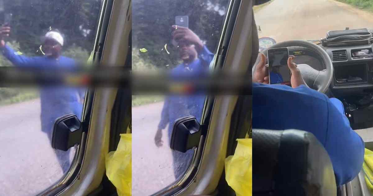 “This man no really send us” – Passenger says as bus driver stops mid-trip to record TikTok videos on the highway (WATCH)