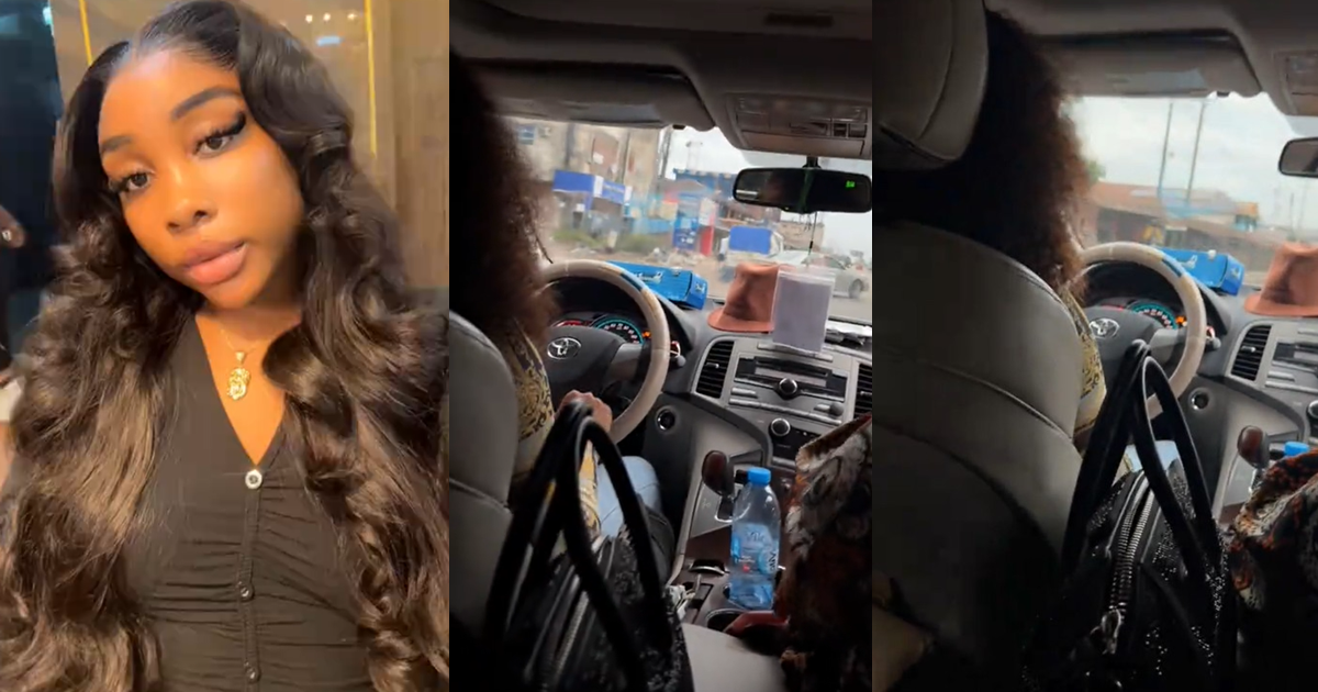 “Na all of us you dey drive” – Lady shares family’s reaction after dad lets her younger sister take the wheel (WATCH)