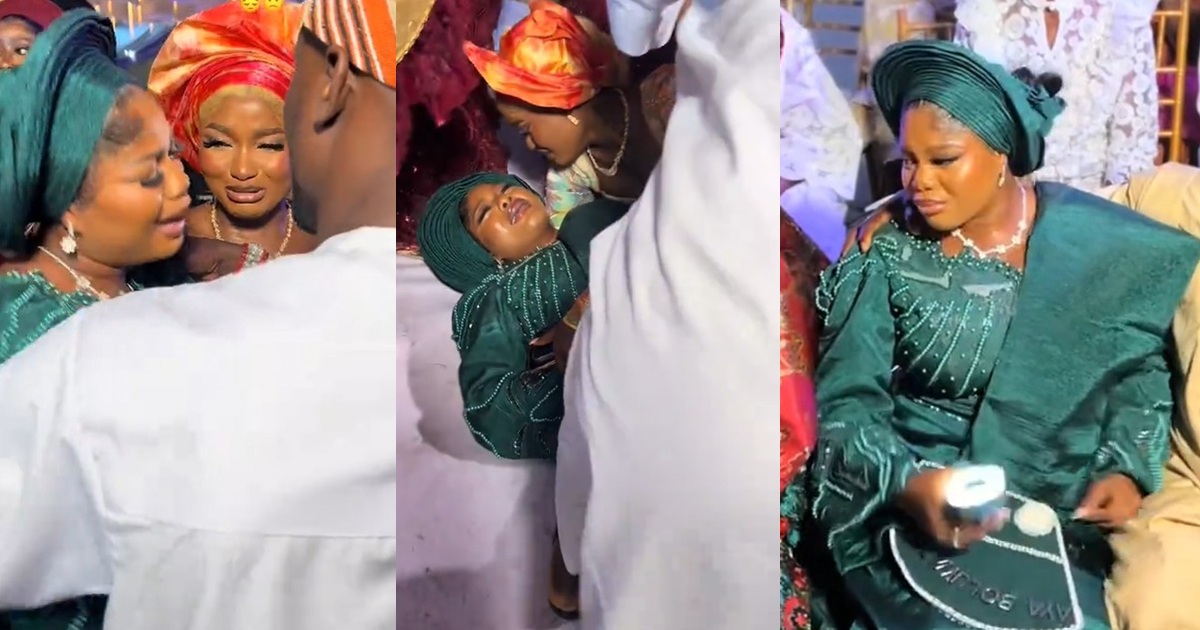 Emotional moment bride brǝaks down in tǝars in front of her late mother’s photo, just a week after losing her before her wedding (WATCH)