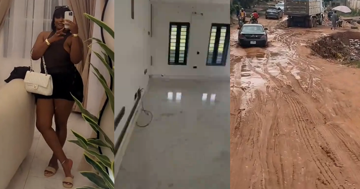 Lady reveals the apartment her agent sent her versus the road to the house (Watch)