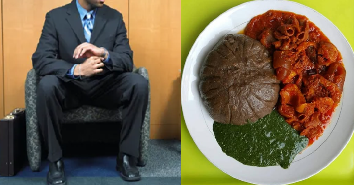 Job seeker refuses to let his time at an interview go to waste, joining the boss to eat during his lunch break.