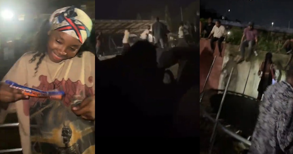 Lady shares the aftermath of EFFC storming the Abeokuta water splash festival held in Olusegun Obasanjo Presidential Library (WATCH)