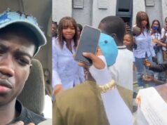 “Why are you embarrassing me?” – Nigerian lady turns down man’s proposal on her sign-out day (WATCH)