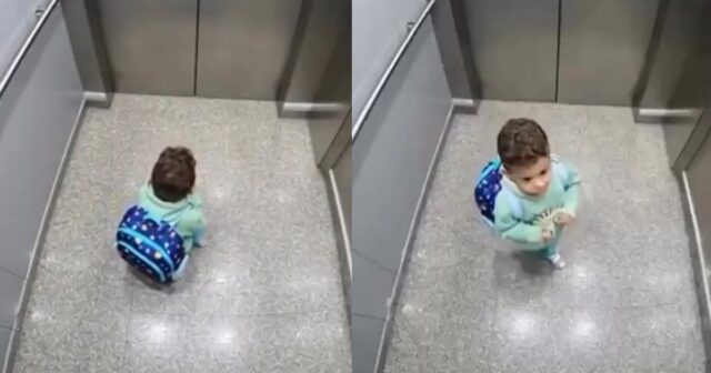 Boy in elevator