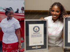 Hilda Baci receives Guinness World Record plaque for cooking the largest pot of jollof rice (WATCH)